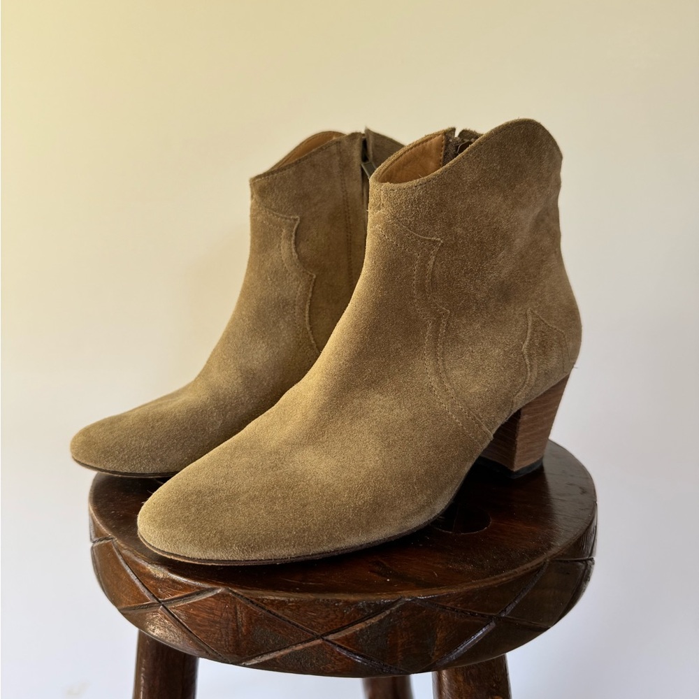 Isabel Marant Tan Suede Ankle Boots